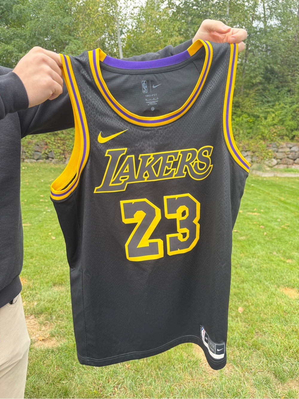 Nike Lakers LeBron James #23 Black Mamba Basketball Jersey